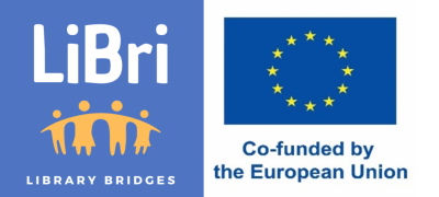 Libri projekta logo un Eiropas līdzfinansējuma logo ar Eiropas Savienības karogu