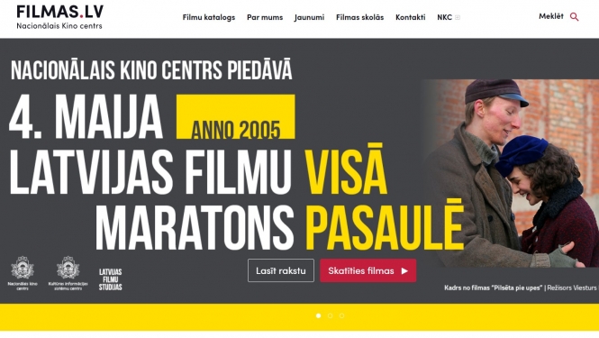 Ekrāna skats no portāla filmas.lv ar filmu maratona reklāmu