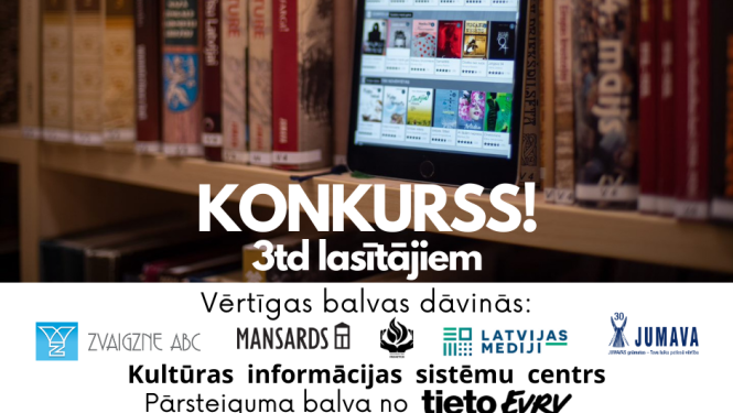 Planšetdators ar 3td bibliotēkas skatu publiskās bibliotēkas plauktā starp papīra grāmatām