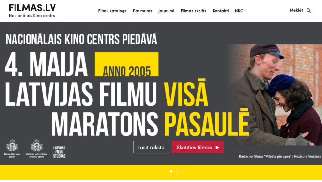 Ekrāna skats no portāla filmas.lv ar filmu maratona reklāmu