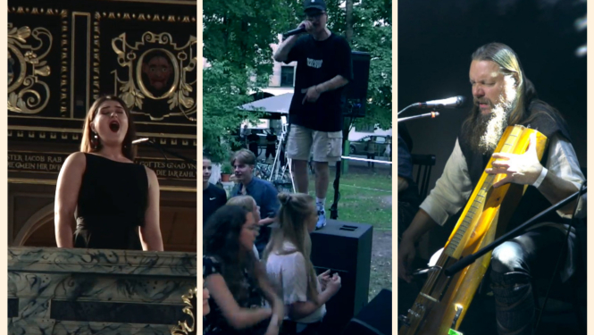 Ekrānšāviņi no Imanta Kalniņa, repera PRUSAX un grupas Skyforger koncertierakstiem