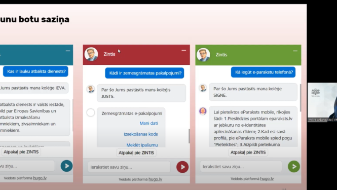 Ekrānšāviņš no vebināra sanāksmes Teams platformā