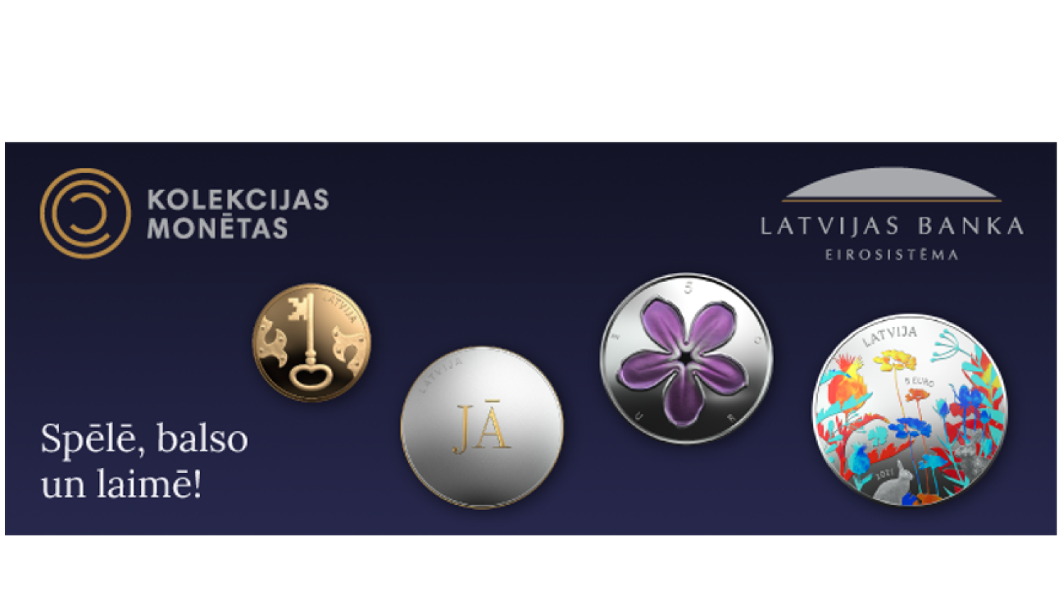 Banneris ar 2021 gada kolekcijas monētām