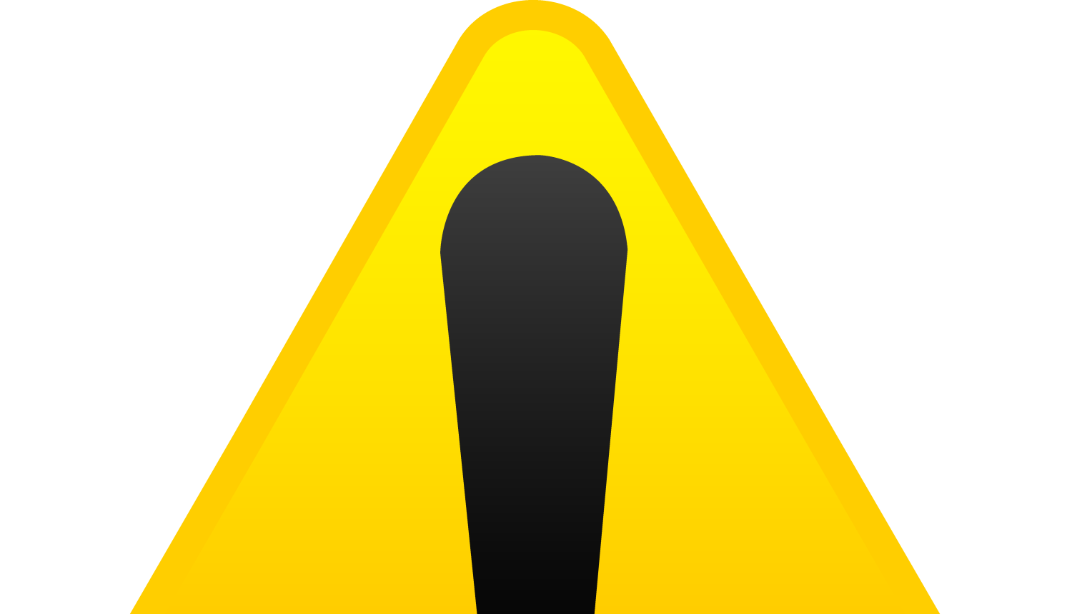 Trīsstūris ar izsaukuma zīmi uz dzeltena fona