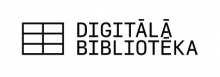 Digitālās bibliotēkas logotips ar stilizētu dokumentu plaukta atveidi un uzrakstu Digitālā bibliotēka ar lielajiem burtiem