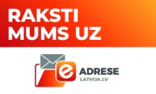 Attēls ar aploksni un aicinājums rakstīt uz e-adresi