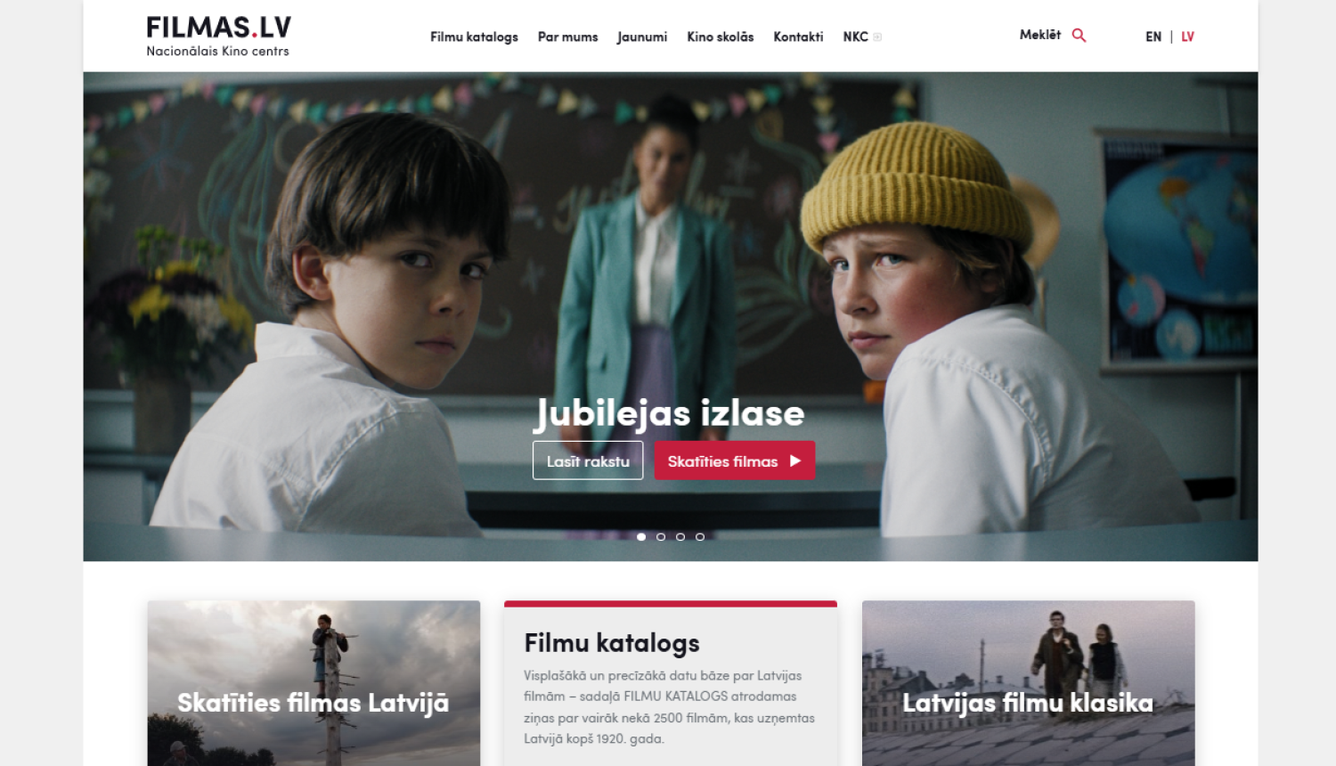 Ekrānšāviņš no portāla filmas.lv ar kadru no jubilejas filmas
