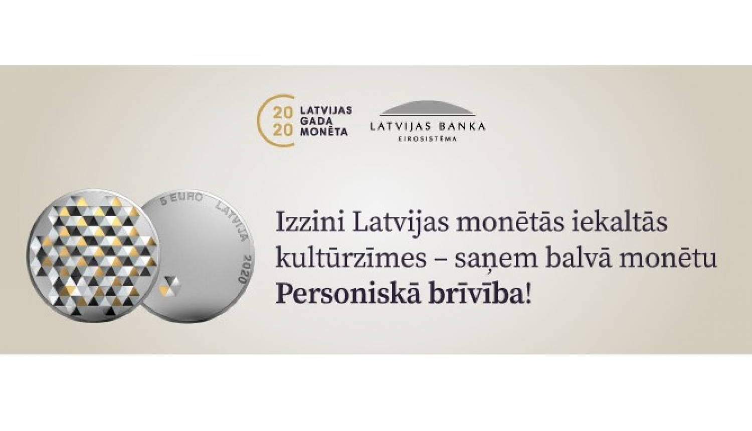 Latvijas Bankas 2020. gadā izlaistās kolekcijas monētas - reklāmas banneris