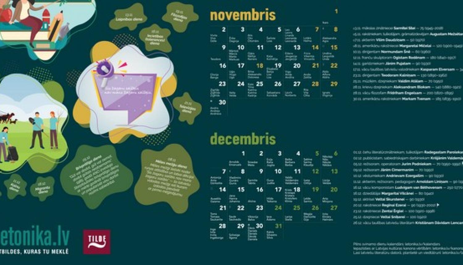 Letonika.lv kalendārs - novembris un decembris