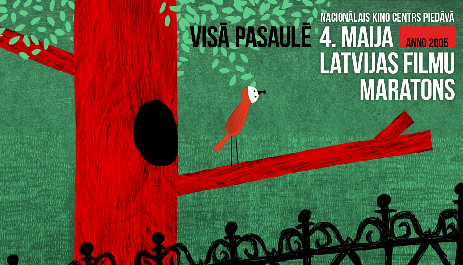 4. maija Latvijas filmu maratona reklāmas plakāts